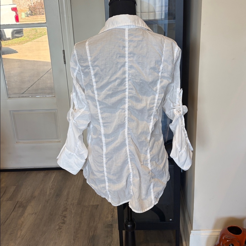 Women's Express White Button-Up Shirt - Picture 2 of 5